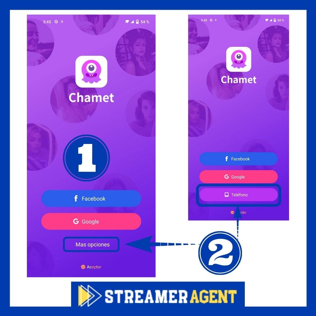 Iniciar sesion en Chamet App - Streamer Agente MaJu Agency