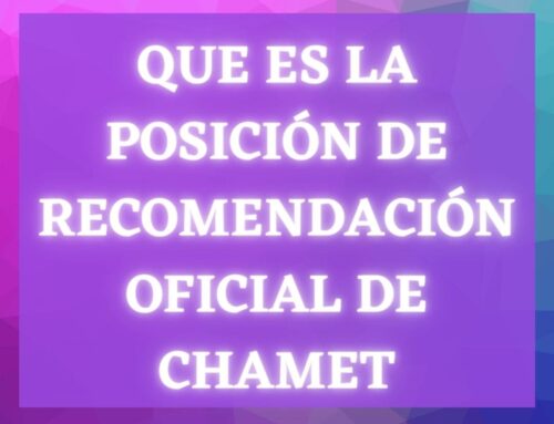 Que es la Posición de recomendación oficial de Chamet