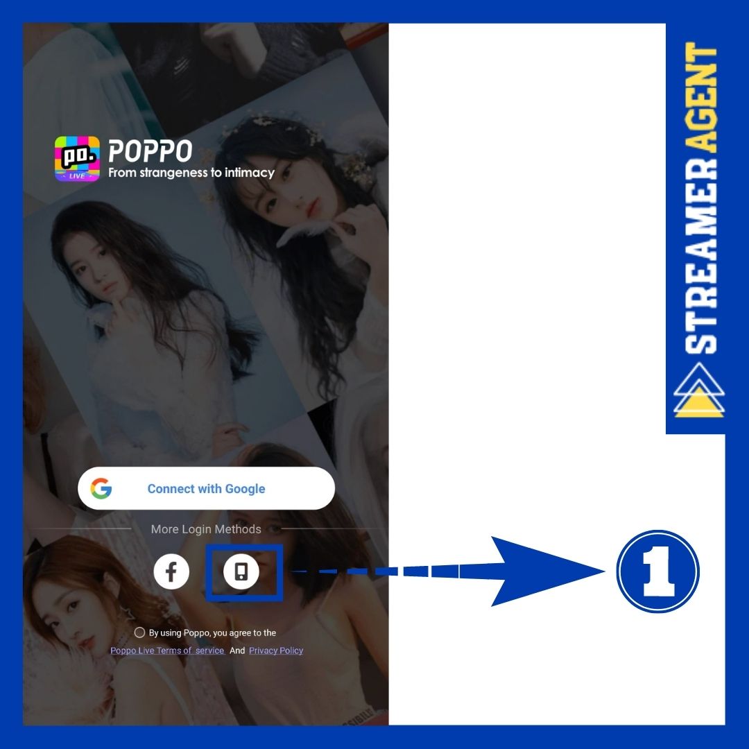 Registrarme en Poppo Cams App - Streamer Agent