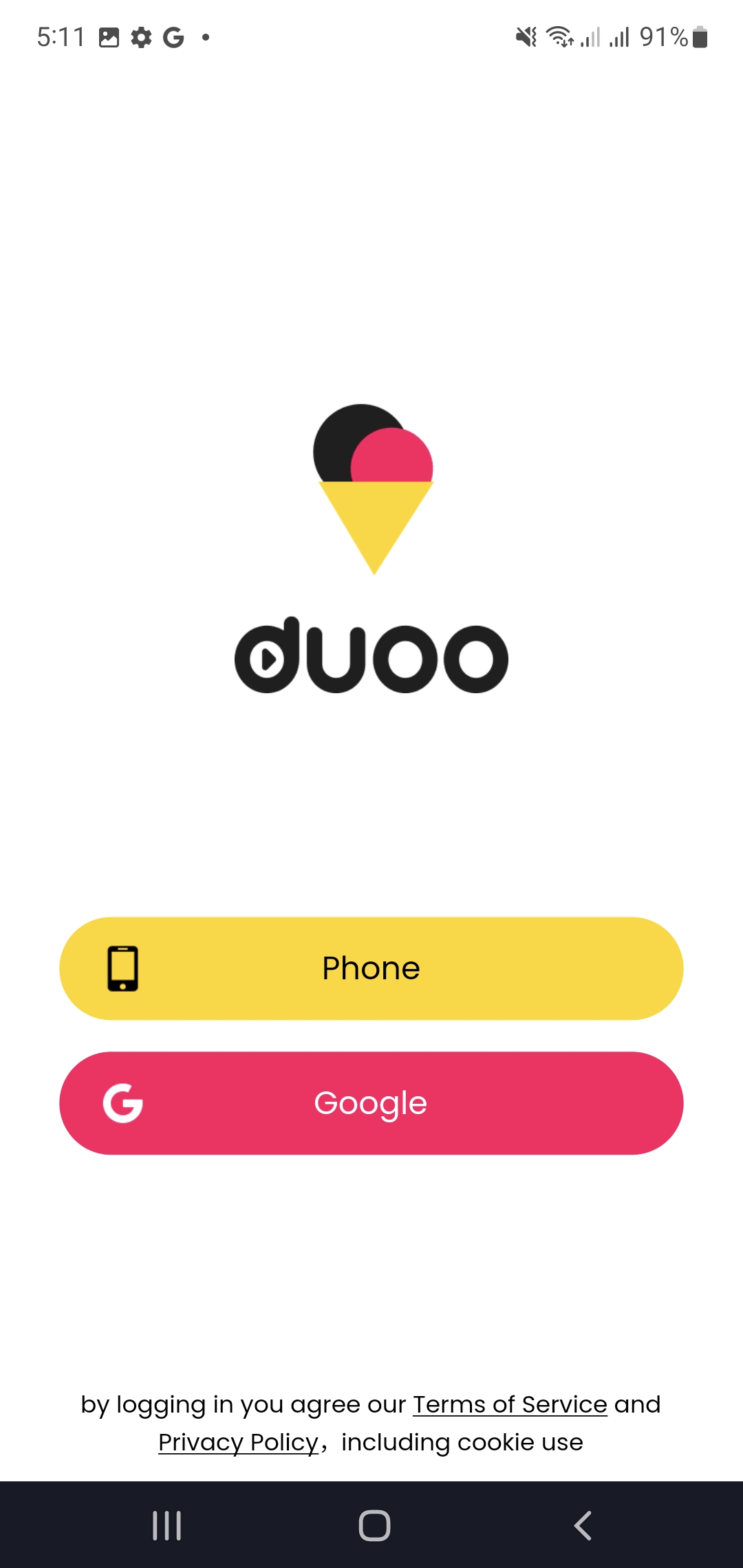 Log in to the Duoo App Login by phone option Duoo App