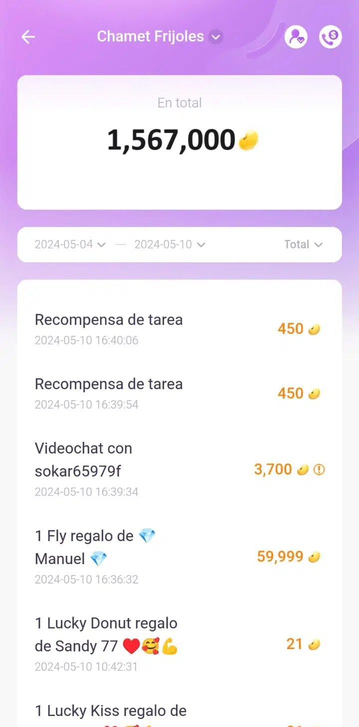 Gains-dollars-Chamet-App-156-usd