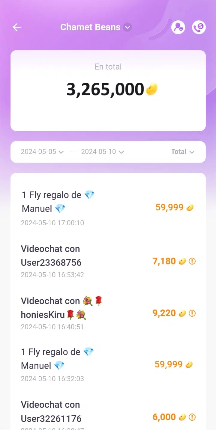Gains-dollars-Chamet-App-326-usd