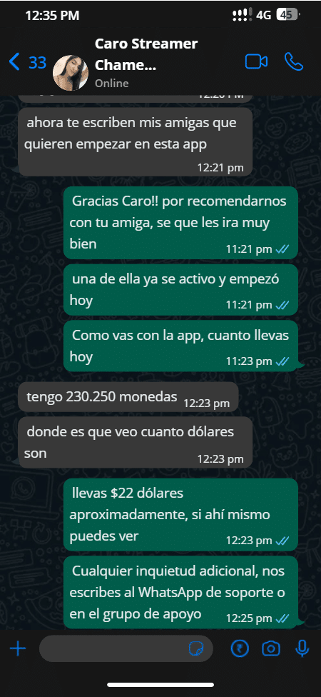 whatsapp_chat Carolina Streamer Chamet