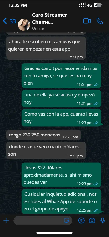 whatsapp_chat Carolina Streamer Chamet